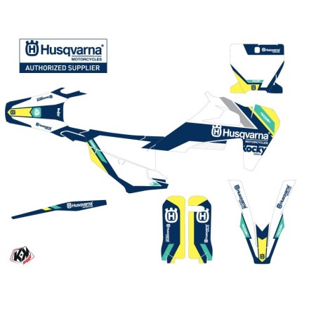 Kit Deco Moto Cross Rocky Husqvarna Fc Bleu